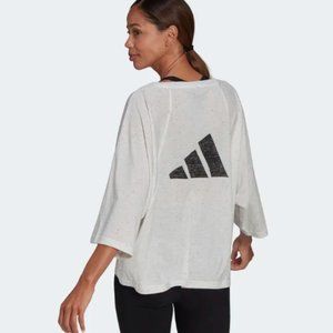 ADIDAS Winners 3.0 Lt Graphic Tee In White Melange